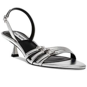 Steve Madden Rapture Women's Silver Strappy Heels Sz 9
